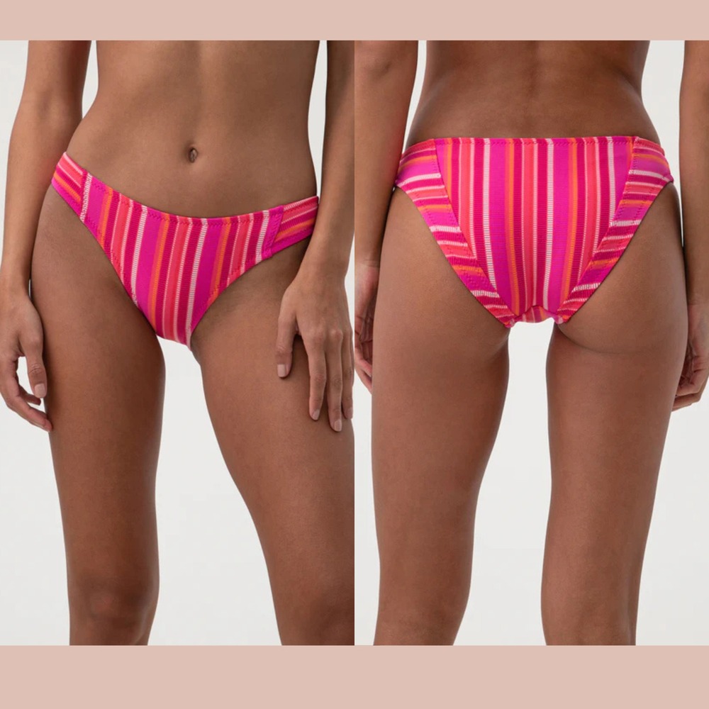 NWT $78‎ Trina Turk [ 10 ] Marai Low Rise French Cut Swim Bottom Pink #U1295